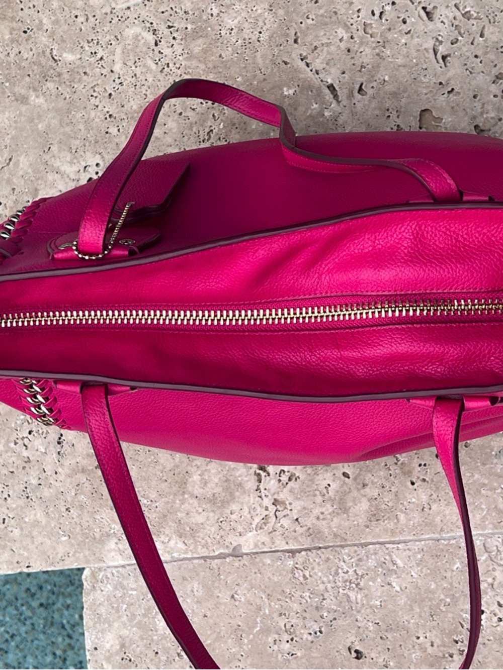 RARE COACH “Pink Ruby” Tatum Shoulder Tote - Picture 8 of 15